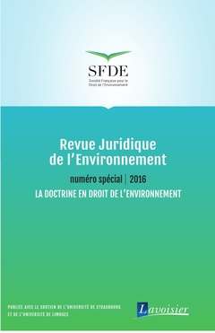 Couverture de l'ouvrage Revue Juridique de l'Environnement - Numéro spécial 2016