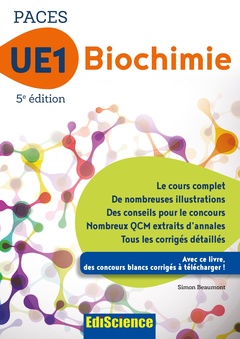 Couverture de l’ouvrage Biochimie UE1 - PACES