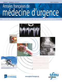 Couverture de l’ouvrage Annales françaises de médecine d'urgence Vol. 7 n°2 - Mai 2017