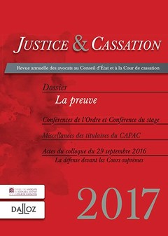 Couverture de l’ouvrage Justice et cassation 2017