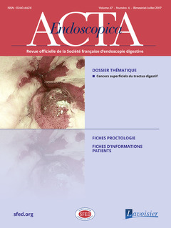 Cover of the book Acta Endoscopica Vol. 47 N° 4 - Juillet  2017