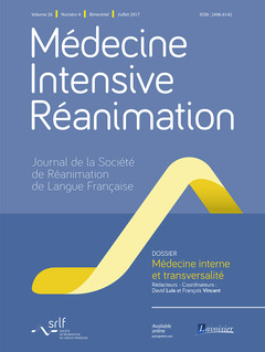 Couverture de l’ouvrage Médecine Intensive Réanimation Vol. 26 N° 4 - Juillet 2017