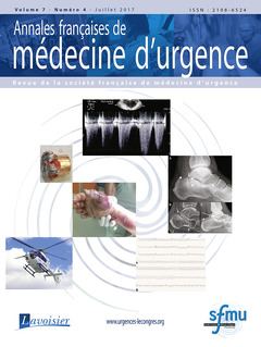 Couverture de l’ouvrage Annales françaises de médecine d'urgence Vol. 7 n° 4 - Juillet 2017