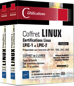 Couverture de l’ouvrage Linux - Coffret de 2 livres - Préparation aux certifications LPIC-1 et LPIC-2 (examens LPI 101, 102,