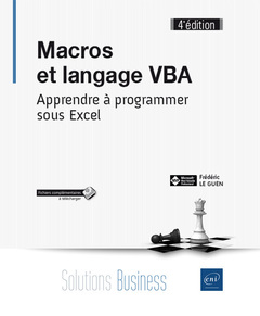 Couverture de l’ouvrage Macros et langage VBA - Apprendre à programmer sous Excel (4e édition)
