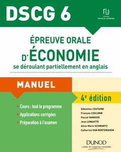 Couverture de l’ouvrage DSCG 6 - Épreuve orale d'économie se déroulant partiellement en anglais
