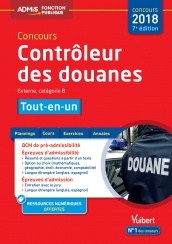 Couverture de l’ouvrage Concours Contrôleur des douanes - Catégorie B - Tout-en-un