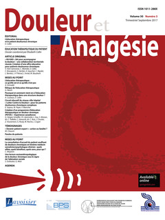 Cover of the book Douleur et Analgésie Vol. 30 N° 3 - Septembre 2017