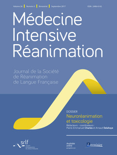 Couverture de l'ouvrage Médecine Intensive Réanimation Vol. 26 N° 5 - Septembre 2017