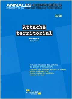 Couverture de l’ouvrage Attaché territorial 2018 - Concours