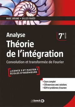 Couverture de l’ouvrage Analyse - Théorie de l'intégration