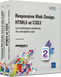 Couverture de l’ouvrage Responsive Web Design, HTML5 et CSS3 - Coffret de 2 livres : Les techniques modernes de conception w