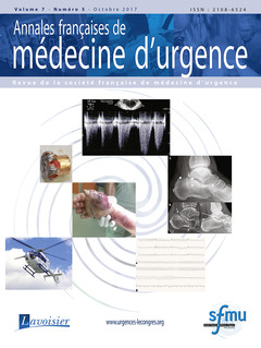 Couverture de l’ouvrage Annales françaises de médecine d'urgence Vol. 7 n°5 - Septembre-Octobre 2017