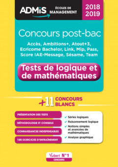 Couverture de l’ouvrage Concours post-bac. Tests de logique et mathematiques 2018-2019
