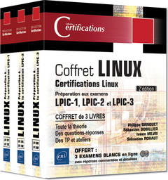 Couverture de l’ouvrage Linux - Coffret de 3 livres : Préparation aux certifications LPIC-1 - LPIC-2 - LPIC-3 (2e édition)