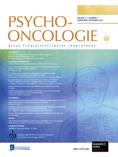Couverture de l’ouvrage Psycho-Oncologie Vol. 11 N° 3 - Septembre 2017