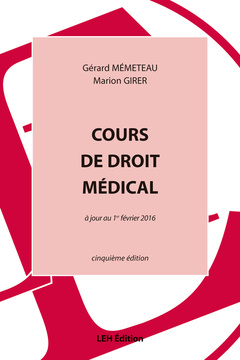 Cover of the book Cours de droit médical 5e édition