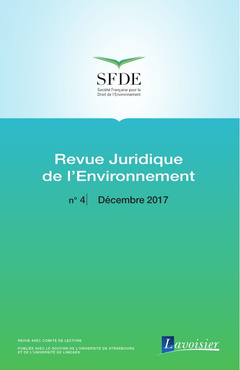 Couverture de l’ouvrage Revue Juridique de l'Environnement N° 4 - Décembre 2017