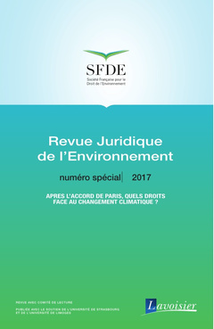 Couverture de l'ouvrage Revue Juridique de l'Environnement - Numéro spécial 2017