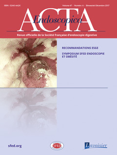 Couverture de l’ouvrage Acta Endoscopica Vol. 47 N° 6 - Décembre  2017