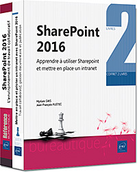 Couverture de l’ouvrage SharePoint 2016 - Coffret de deux livres : Apprendre à utiliser SharePoint et mettre en place un int