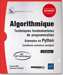 Couverture de l’ouvrage Algorithmique - Techniques fondamentales de programmation - Exemples en Python (nombreux exercices c