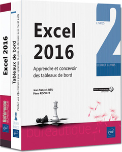 Couverture de l’ouvrage Excel 2016 - Coffret de 2 livres : Apprendre et concevoir des tableaux de bord