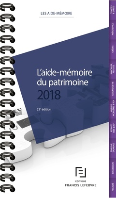Cover of the book L'aide mémoire du patrimoine 2018