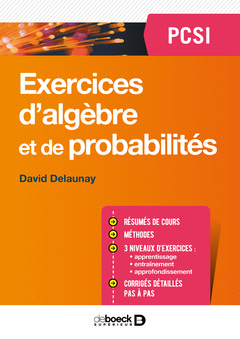 Couverture de l’ouvrage Exercices d'algèbre et de probabilités PCSI