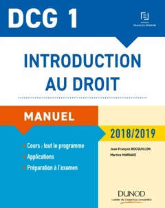 Cover of the book DCG 1 - Introduction au droit  2018/2019 