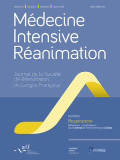 Couverture de l’ouvrage Médecine Intensive Réanimation Vol. 27 N°1 - Janvier 2018