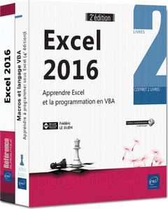Couverture de l’ouvrage Excel 2016 - Coffret de 2 livres : Apprendre Excel et la programmation en VBA (2e édition)