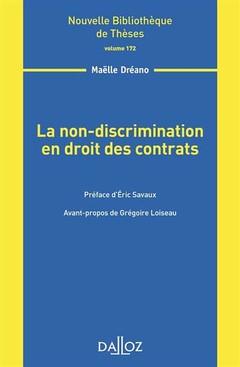 Couverture de l’ouvrage La non-discrimination en droit des contrats - Volume 172