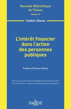 Couverture de l’ouvrage L'intérêt financier dans l'action des personnes publiques - Volume 171