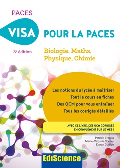 Couverture de l’ouvrage Visa pour la PACES - 3e éd. - Biologie, Maths, Physique, Chimie