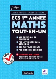 Couverture de l’ouvrage ECS 1re année - Maths - Tout-en-un - Validé par les élèves