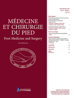 Couverture de l’ouvrage Médecine et chirurgie du pied Vol. 34 N° 1 - Mars 2018