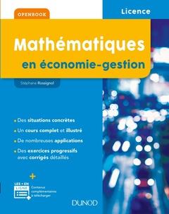 Couverture de l’ouvrage Mathématiques en économie-gestion