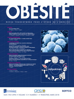 Couverture de l’ouvrage Obésité. Vol. 13 N° 1 - Mars 2018