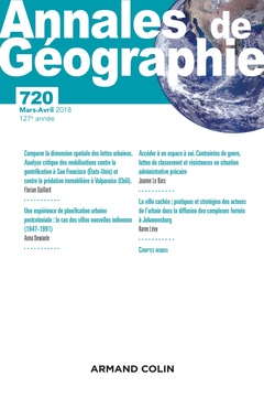 Cover of the book Annales de géographie - n°720 mars-avril 2018