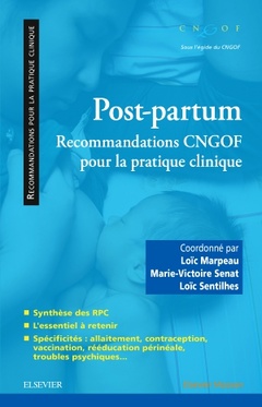 Couverture de l’ouvrage Post-partum : recommandations CNGOF pour la pratique clinique