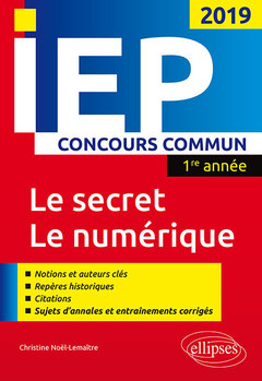 Couverture de l’ouvrage Concours commun IEP 2019. 1re année. Synthèse sur les deux thèmes