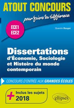 Couverture de l’ouvrage Dissertations d'ESH - prépas ECE1 et ECE2 - inclus les sujets 2018