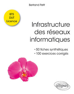 Couverture de l’ouvrage Infrastructure des réseaux informatiques - 50 fiches synthétiques et 100 exercices corrigés - BTS – DUT – Licence