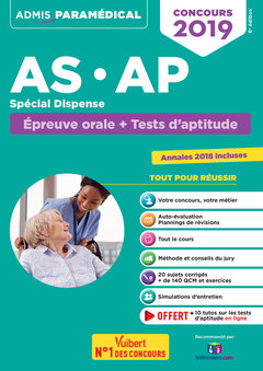 Couverture de l’ouvrage Concours AS et AP - Spécial dispense - Épreuve orale et tests d'aptitude