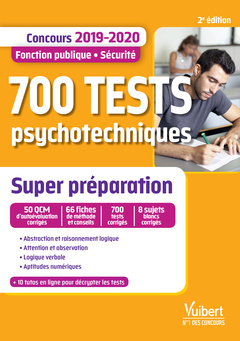 Couverture de l’ouvrage 700 tests psychotechniques - Super préparation