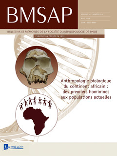 Cover of the book BMSAP Vol. 30 N° 1-2  Avril 2018