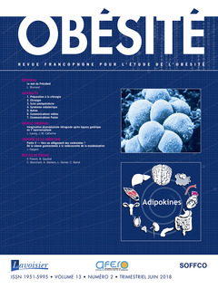 Couverture de l’ouvrage Obésité. Vol. 13 N° 2 - Juin 2018