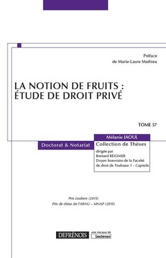 Cover of the book LA NOTION DE FRUITS : ETUDE DE DROIT PRIVE