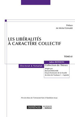 Cover of the book LES LIBERALITES A CARACTERE COLLECTIF